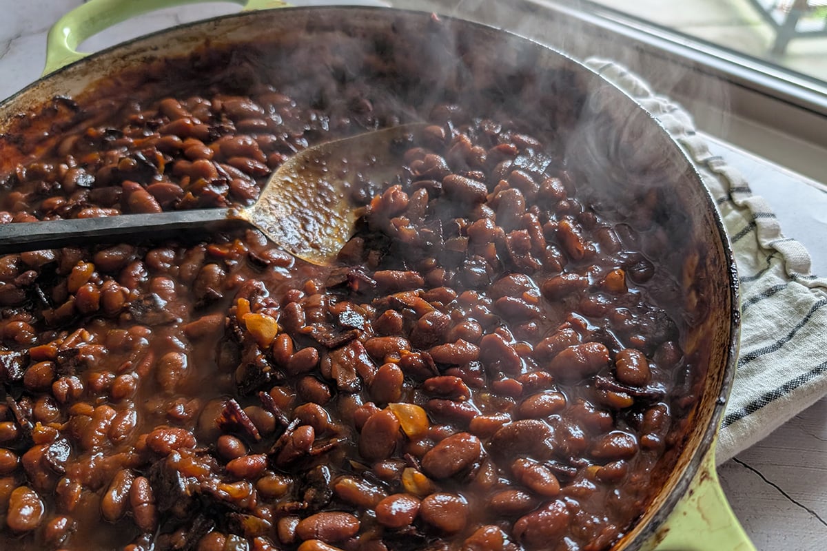 Hot Honey Salami Baked Beans
