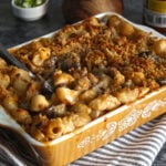 Sriracha Mushroom Sausage Mac and Cheese