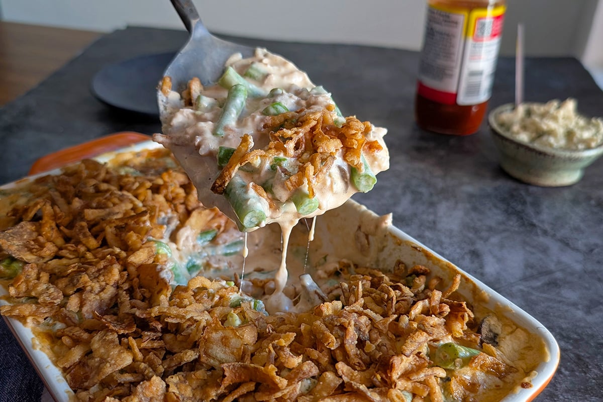 Buffalo Chicken Green Bean Casserole