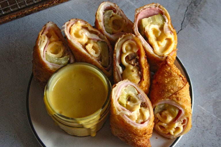 Cubano Mac and Cheese Egg Roll