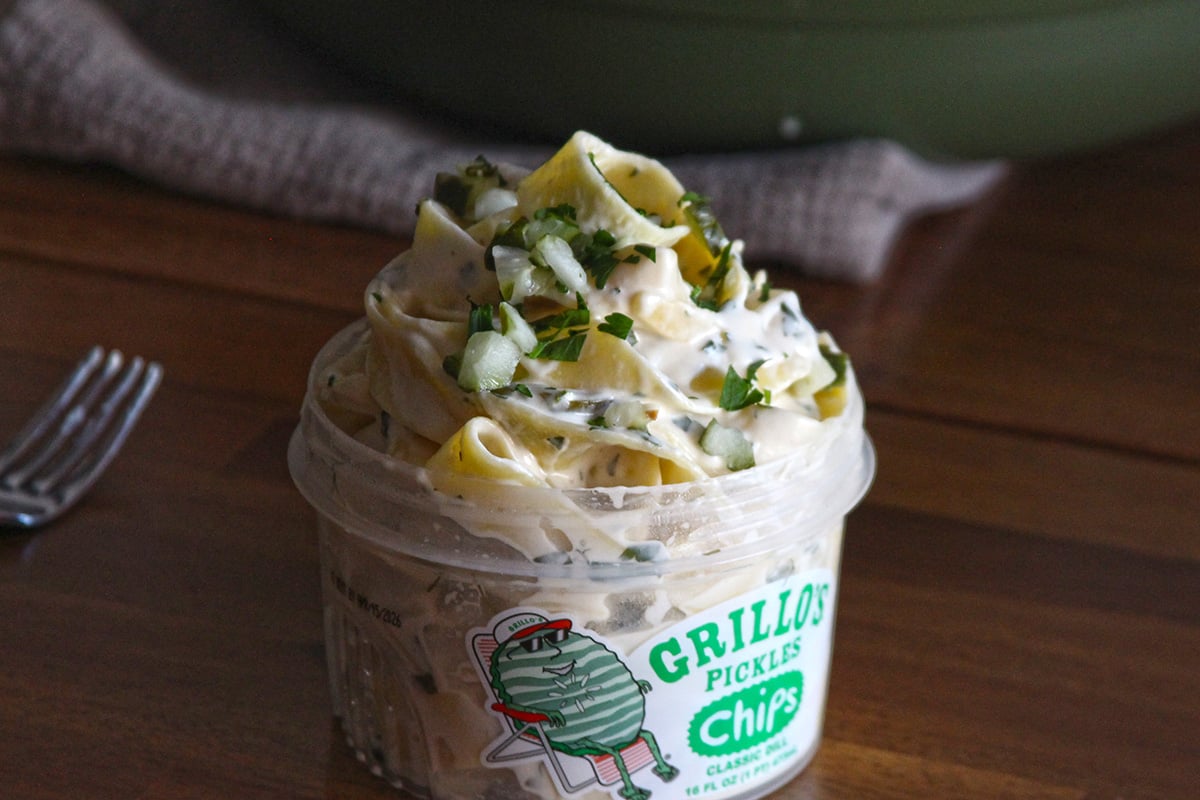 Pickle alfredo pasta