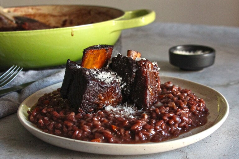 Whole Wine Bottle Short Rib Risotto
