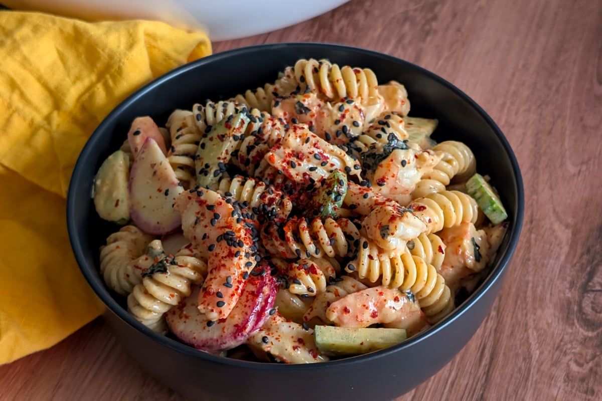 Spicy Shrimp Roll Pasta Salad