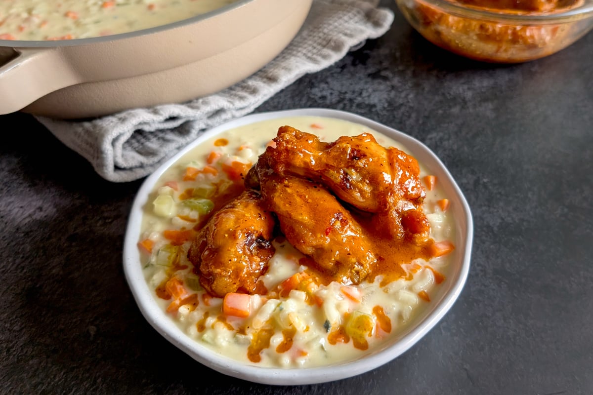 Buffalo Wings with Blue Cheese Risotto